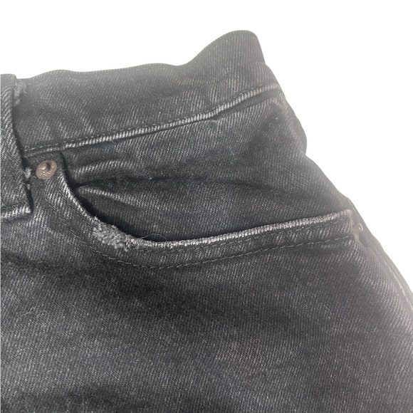 🌸 Abercrombie & Fitch The Mom Short – High Rise Black Denim Shorts 25/0 – Raw E - Picture 10 of 12